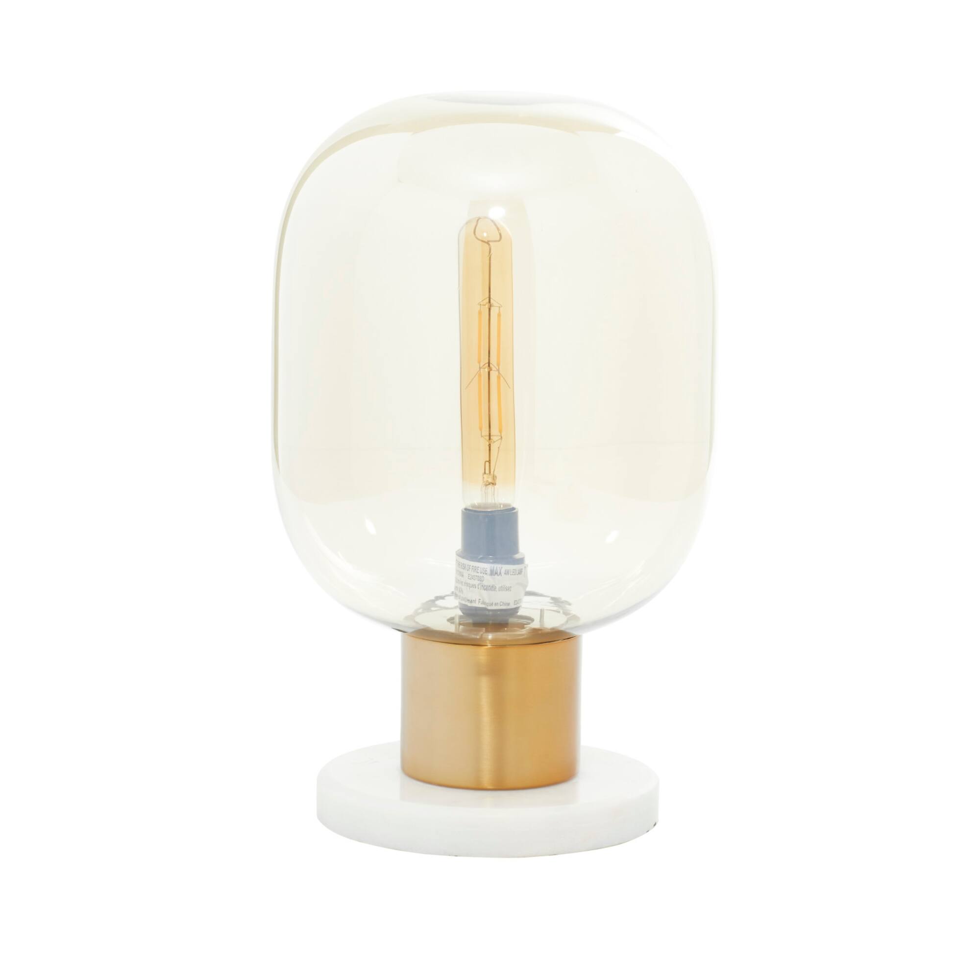 16" White Metal Modern Table Lamp